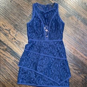 BCBGMAXAZRIA Navy fitted dressy occasion dress